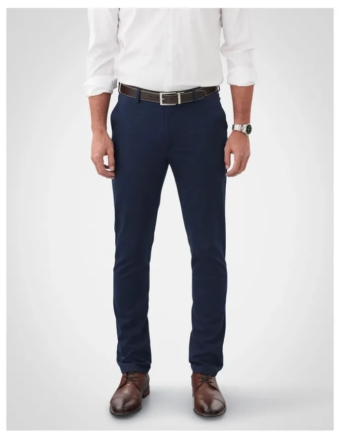 GAZMAN Non-Iron Modern Chino in Dark Navy