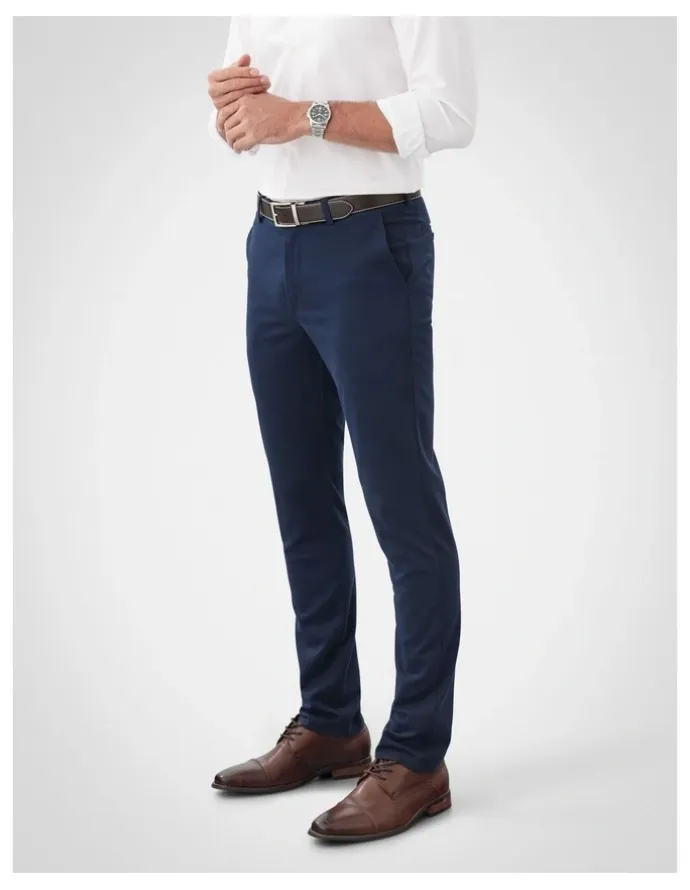 GAZMAN Non-Iron Modern Chino in Dark Navy