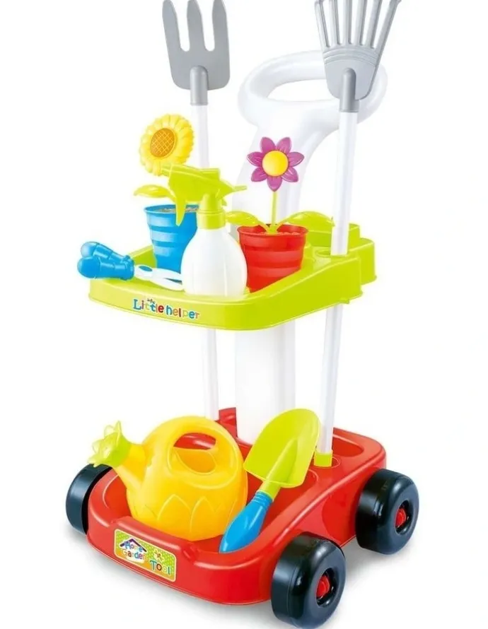 Gem Toys Children's Gardening Trolley Set with Fake Garden Tools