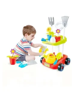 Gem Toys Children's Gardening Trolley Set with Fake Garden Tools