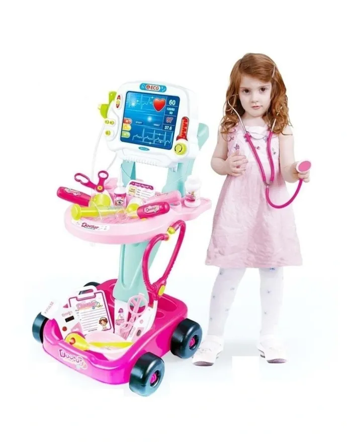 Gem Toys Kids Children's Doctors Medical Cart & ECG Machine