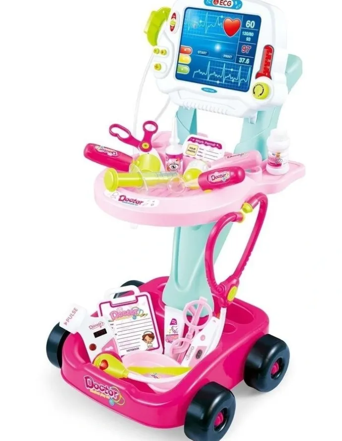 Gem Toys Kids Children's Doctors Medical Cart & ECG Machine