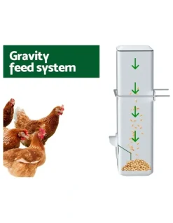 Giantz Automatic Chicken Feeder Water Dispenser4L in White