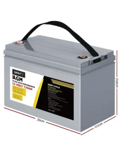 Giantz Portable Solar Caravan Camping AGM 12V 135Ah Deep Cycle Battery Box