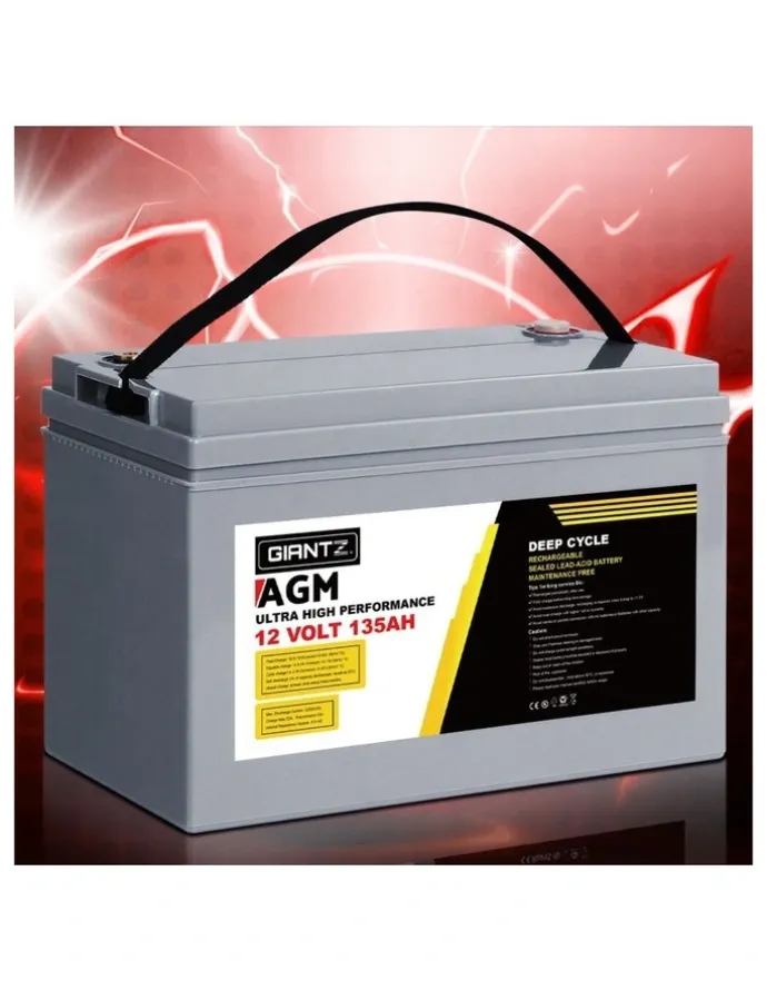 Giantz Portable Solar Caravan Camping AGM 12V 135Ah Deep Cycle Battery Box