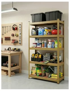 Giantz Warehouse Shelves Storage Rack 1.6X0.8m in Yellow