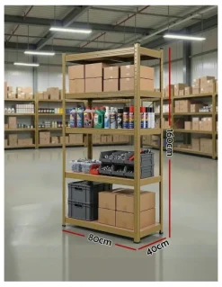 Giantz Warehouse Shelves Storage Rack 1.6X0.8m in Yellow