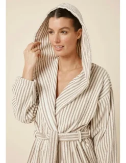 Gingerlilly Sleepwear Adriana Terry Towel Robe in Natural