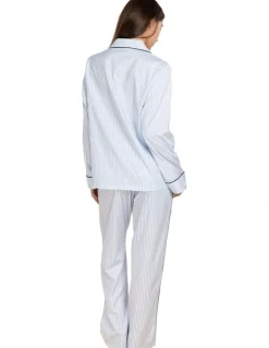 Gingerlilly Sleepwear Susanna Cotton Long Pyjama Set in Blue