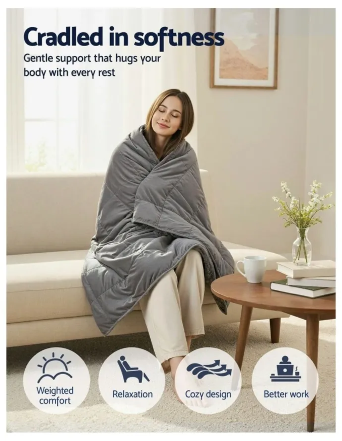 Giselle Bedding Anti Anxiety Gravity Sherpa Fleece Weighted Blanket in Grey