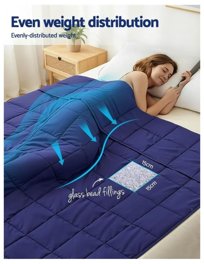 Giselle Bedding Anti Anxiety Weighted Blanket 9kg in Royal Blue