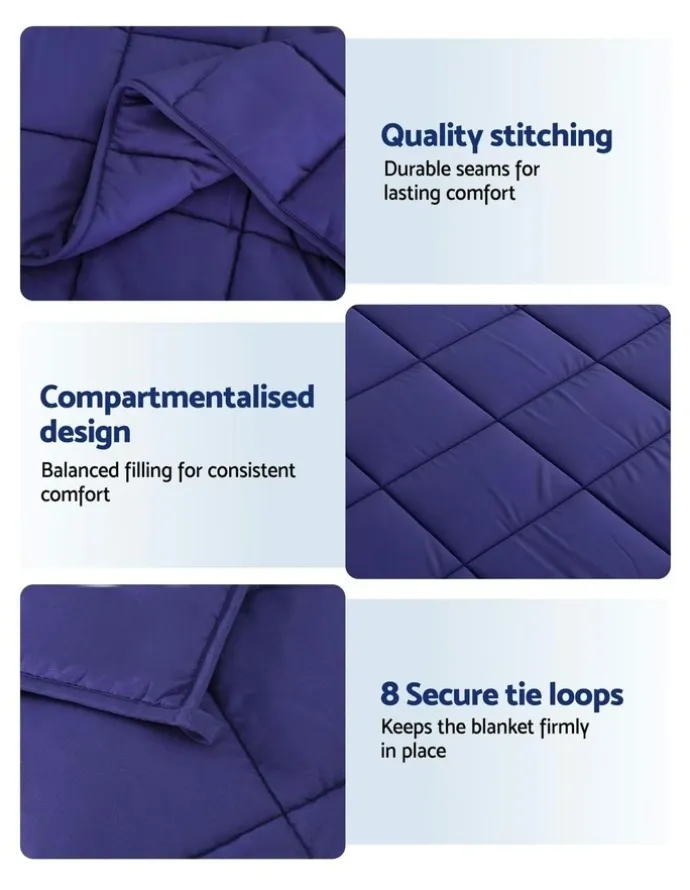 Giselle Bedding Anti Anxiety Weighted Blanket 9kg in Royal Blue