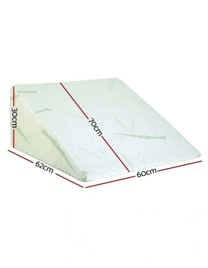 Giselle Bedding Bamboo Cover Wedge Pillow in Green