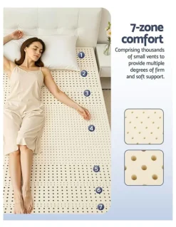 Giselle Bedding Bedding Natural Latex Topper 5cm in White