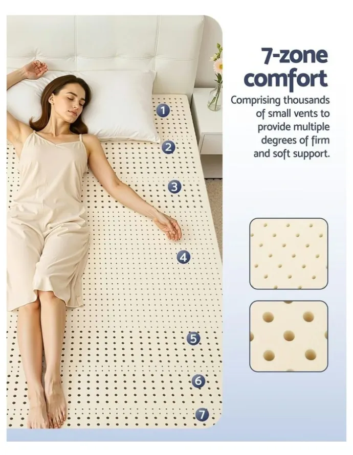 Giselle Bedding Bedding Natural Latex Topper 5cm in White