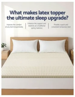 Giselle Bedding Bedding Natural Latex Topper 5cm in White
