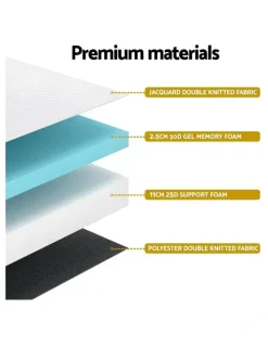 Giselle Bedding Cot Mattress Gel Foam 13cm in White