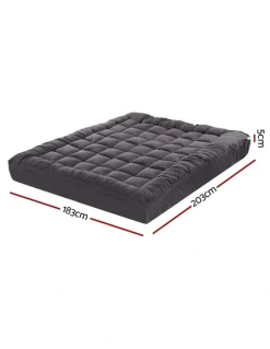 Giselle Bedding Double Bamboo Mattress Topper Protector in Charcoal