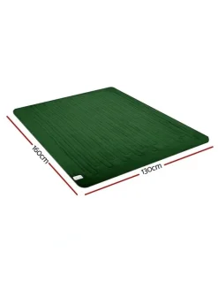 Giselle Bedding Electric Throw Rug Fleece Heated Blanket in Green