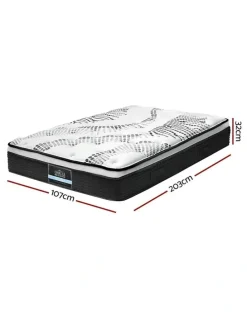 Giselle Bedding Euro Top Foam King Single Size Mattress 32cm in White