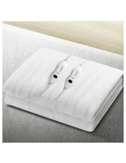 Giselle Bedding Fully Fitted Polyester Electric Blanket in White