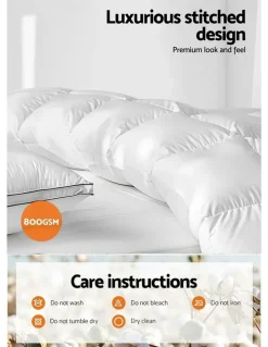 Giselle Bedding 800GSM Goose Down Feather Quilt Super King