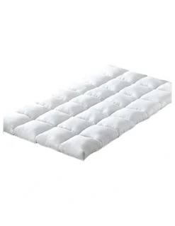 Giselle Bedding King Single Bamboo Mattress Topper Protector in White