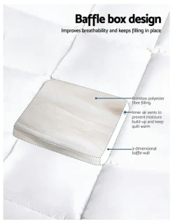 Giselle Bedding King Single Bamboo Mattress Topper Protector in White