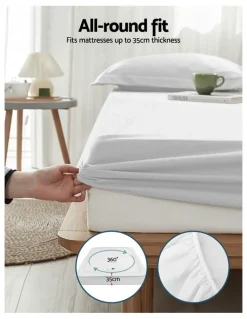 Giselle Bedding King Single Mattress Protector in White