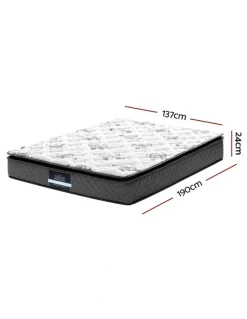 Giselle Bedding Mattress Pillow Top Double 24cm in White