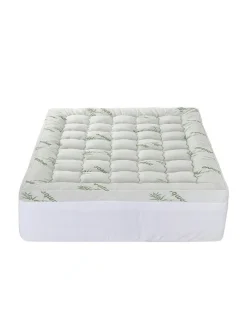 Giselle Bedding Queen Size Bamboo Mattress Pillowtop Topper 11cm in White