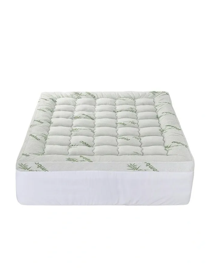 Giselle Bedding Queen Size Bamboo Mattress Pillowtop Topper 11cm in White