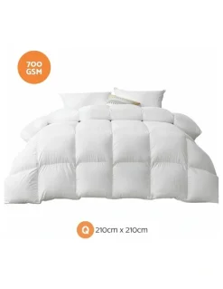 Giselle Bedding Queen Size Duck Down Feather Quilt in White