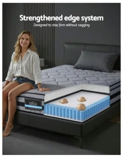 Giselle Bedding Single Hybrid Mattress 34cm in Black