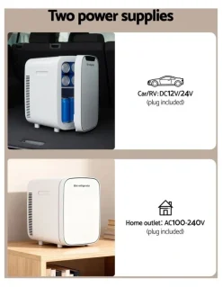 Glacio Portable Mini Fridge 12V 220V in White