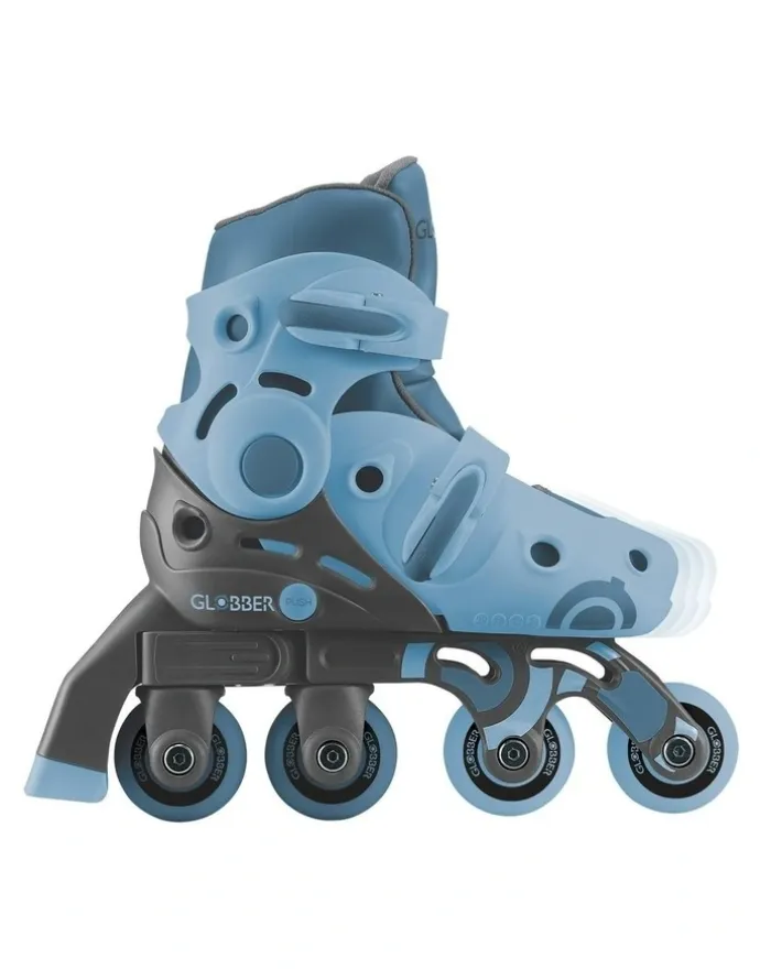 GLOBBER Learning Inline Skates 2in1 For Kids Size 30in33 in Ash Blue