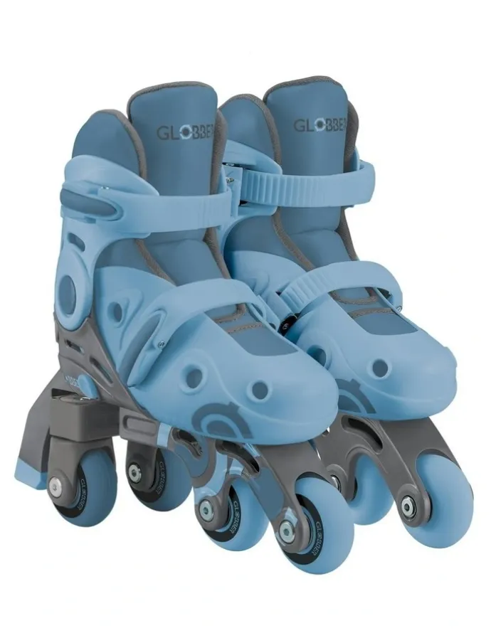 GLOBBER Learning Inline Skates 2in1 For Kids Size 30in33 in Ash Blue