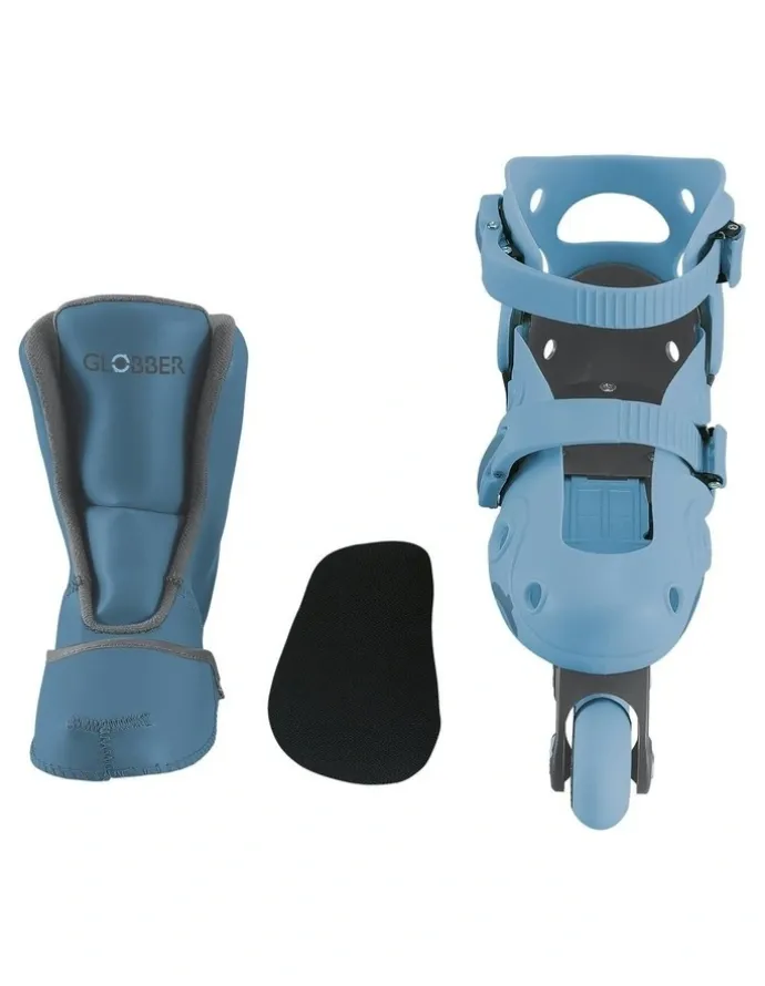 GLOBBER Learning Inline Skates 2in1 For Kids Size 30in33 in Ash Blue