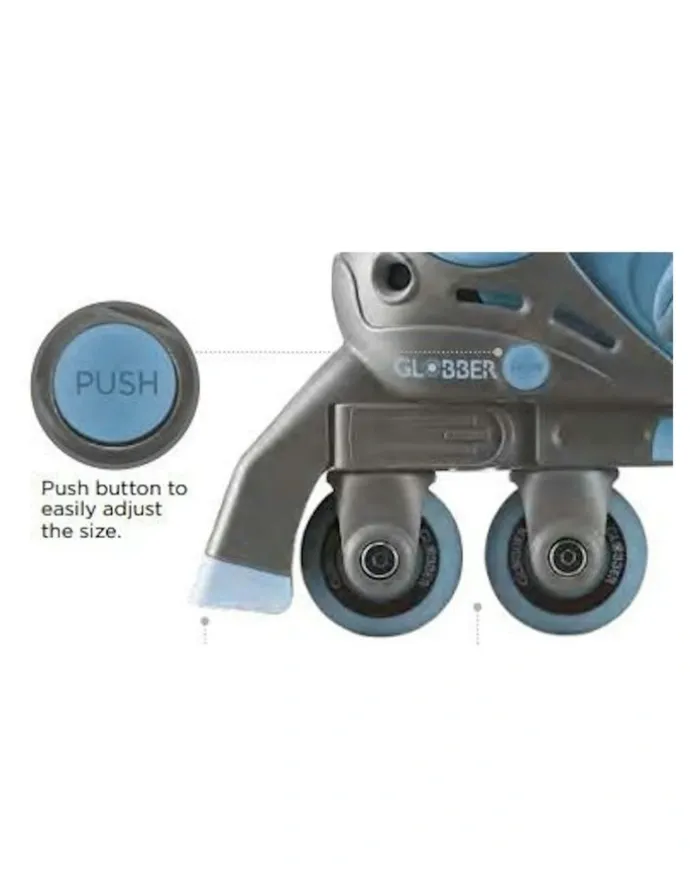 GLOBBER Learning Inline Skates 2in1 For Kids Size 30in33 in Ash Blue
