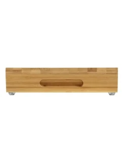 Gourmet Kitchen Bamboo Cutting Board With Stainless Steel Tray 39x27x6.5cm in Natural