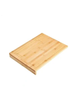 Gourmet Kitchen Bamboo Cutting Board With Counter Edge 45x35x5cm in Natural Brown