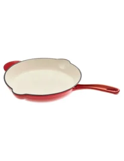 Gourmet Kitchen Cast Iron Fry Pan 26cm in Black Cherry Red
