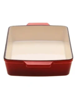 Gourmet Kitchen Cast Iron Rectangular Baking Pan 33cm in Black Cherry Red