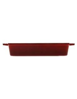 Gourmet Kitchen Cast Iron Rectangular Baking Pan 33cm in Black Cherry Red