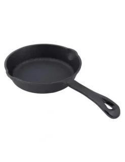 Gourmet Kitchen Cast Iron Skillet Pan 20cm in Black