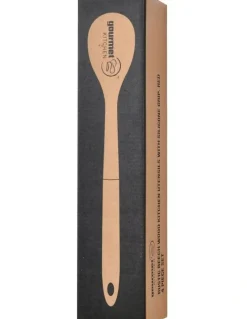 Gourmet Kitchen Rustic Beech Wood Kitchen Utensil Set with Silicone Grip 4 Piece in Red