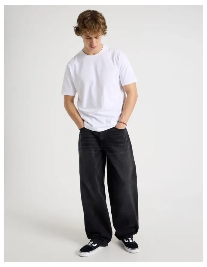 Grab Barrel Leg Jeans in Black