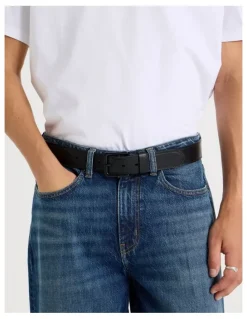 Grab Casual Leather Belt Black/Black Belt Black/Black