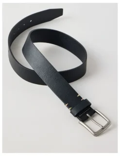 Grab Casual Leather Jean Belt Black Belt Black
