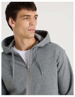 Grab Relaxed Zip Thru Hoodie in Charcoal